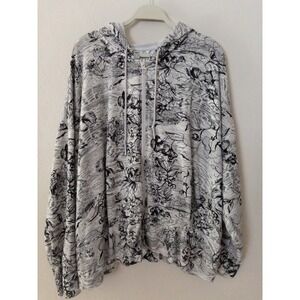 Athleta Balance Sweatshirt Full Zip Floral Print Hoodie Athleisure‎ 3X